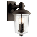 Harmont Outdoor Wall Sconce - Olde Bronze / Clear Seeded