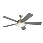Verdi Ceiling Fan with Light - Brushed Nickel / Silver / Driftwood