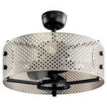 Eyrie Fandelier Ceiling Fan with Light - Satin Black / Brushed Nickel