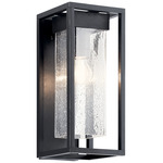 Mercer Outdoor Wall Sconce - Black with Silver Highlights / Clear Seeded