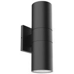 Lund Outdoor Cylinder Up / Down Wall Sconce - Black / Clear