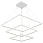 Piazza Three Tier Chandelier - White / Opal