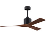 Nan Ceiling Fan - Matte Black / Walnut Tone