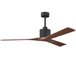 Nan Ceiling Fan - Matte Black / Walnut Tone