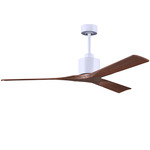 Nan Ceiling Fan - Matte White / Walnut Tone