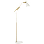 Windsor Floor Lamp - Antique Brass / White