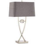 Wishbone Table Lamp - Brushed Nickel / Grey