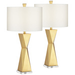 Kalso Table Lamp - Set Of 2 - Brushed Gold / White