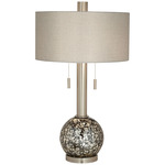 Empress Tall Table Lamp - Brushed Nickel / Mercury Glass / Silver