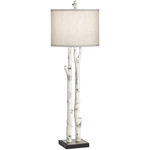 White Forest Round Table Lamp - Natural / Grey