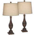 Collier Table Lamp - Set Of 2 - Bronze / Oatmeal