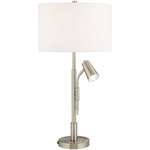 Hemet Table Lamp - Discontinued Overstock - Brushed Nickel / Off White