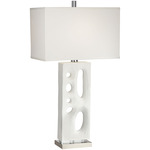 Driftwood Table Lamp - White / White