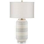 Striped Adler Table Lamp - Off White / Off White