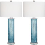 Renzo Table Lamp - Set Of 2 - Blue - Sea / White