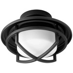 Windmill Cage Fan Light Kit - Textured Black / Satin Opal