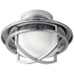 Windmill Cage Fan Light Kit - Galvanized / Satin Opal