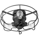 Windmill 3-Light Cage Fan Light Kit - Textured Black
