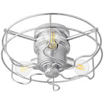 Windmill 3-Light Cage Fan Light Kit - Galvanized