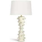 Pom Pom Table Lamp - White / White