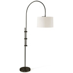 Arc Floor Lamp with Linen Shade - Oil Rubbed Bronze / Natural Linen