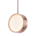 Limelight Circle Pendant - Copper Plated / White Glass
