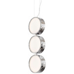 Limelight Big Circle Vertical Pendant - Chrome / White Glass