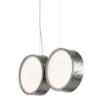 Limelight Circle Double Pendant - Satin Nickel / White Glass