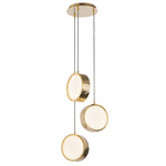 Limelight Big Circle 3-Light Pendant - Gold Plated / White Glass