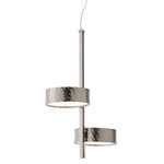 Limelight Circle Step Pendant - Satin Nickel / White Glass