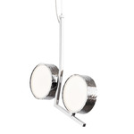 Limelight Circle Angle Duo Pendant - Chrome / White Glass