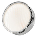Limelight Circle Wall Sconce - Chrome / White Lines Glass
