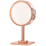 Limelight Big Circle Table Lamp - Copper Plated / White Lines Glass