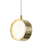 Limelight Circle Pendant - Gold Plated / White Glass