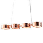 Limelight Circle Linear Pendant - Copper Plated / White Lines Glass
