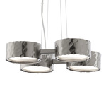 Limelight Circle Quad Pendant - Satin Nickel / White Glass