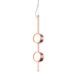 Limelight Circle Duo Pendant - Copper Plated / White Lines Glass