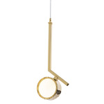 Limelight Circle Angle Pendant - Gold Plated / White Glass