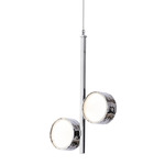 Limelight Circle 2-Light Pendant - Chrome / White Lines Glass