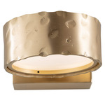 Limelight Circle 1-Light Wall Sconce - Satin Brass / White Glass