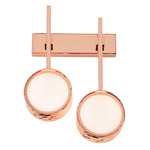 Limelight Circle Duo Wall Sconce - Copper Plated / White Glass