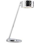 Limelight Circle Desk Lamp - Chrome / White Lines Glass