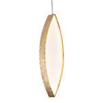 Limelight Leaves Pendant - Gold Plated / White Glass