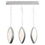 Limelight Leaves Linear Pendant - Satin Nickel / White