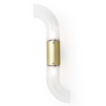 Lighting Lab Link Curve Wall Sconce - Satin Brass / Clear