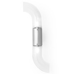 Lighting Lab Link Curve Wall Sconce - Satin Nickel / Clear