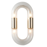 Lighting Lab Link Oval Wall Sconce - Gold Plated / Clear