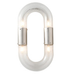 Lighting Lab Link Oval Wall Sconce - Satin Nickel / Clear