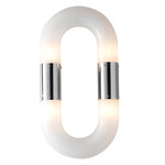 Lighting Lab Link Oval Wall Sconce - Chrome / White Glass