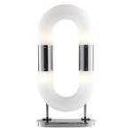 Lighting Lab Link Table Lamp - Chrome / White Glass